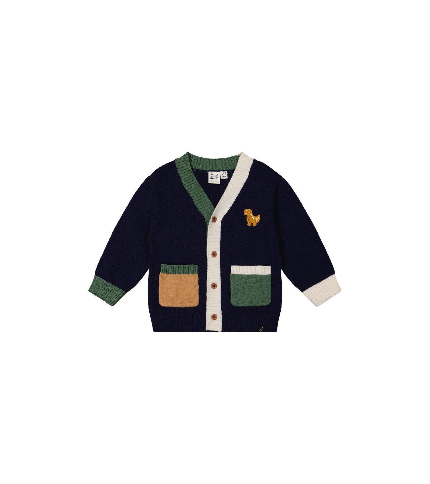 Big Boys 6-8 Years Knit Cardigan with Dino