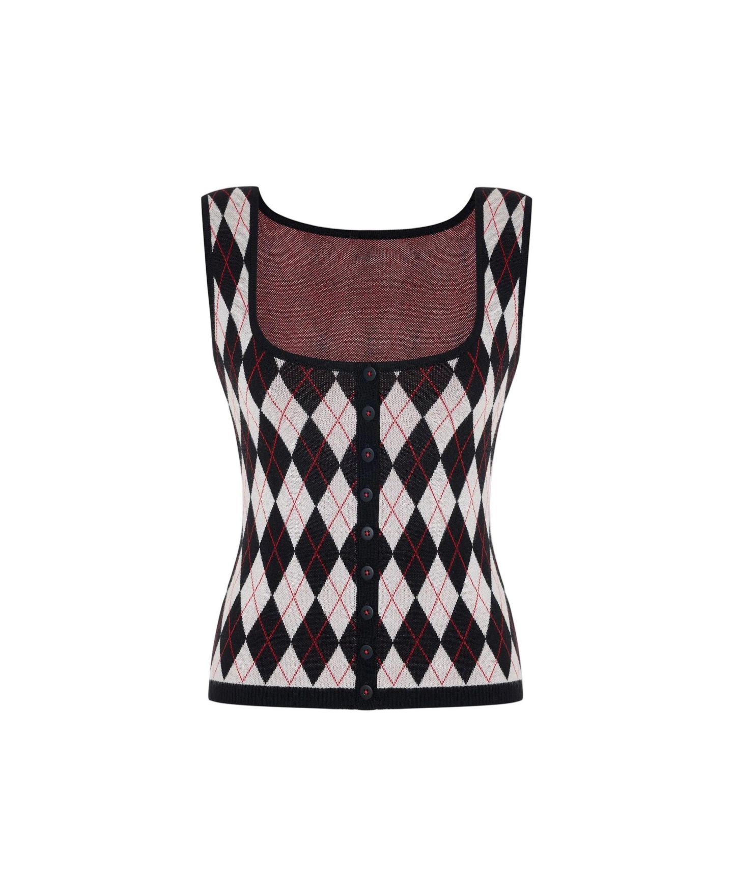 Женский топ PCFG Daydreamers Argyle Sleeveless Knit — фото 4