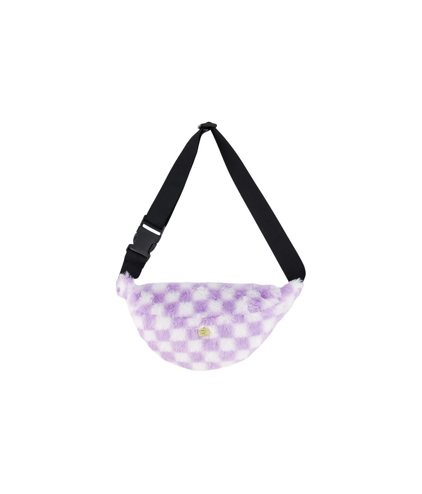Детская сумка Deux par Deux Checkered Adjustable Strap Fanny, цвет: Сиреневый / Белый — фото 1