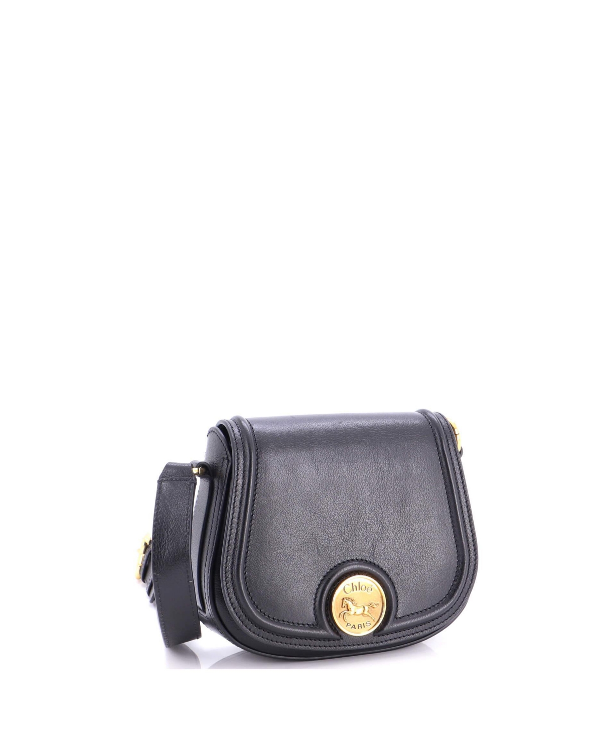 Pre-Owned Chloe Horse Medal Saddle Bag Leather