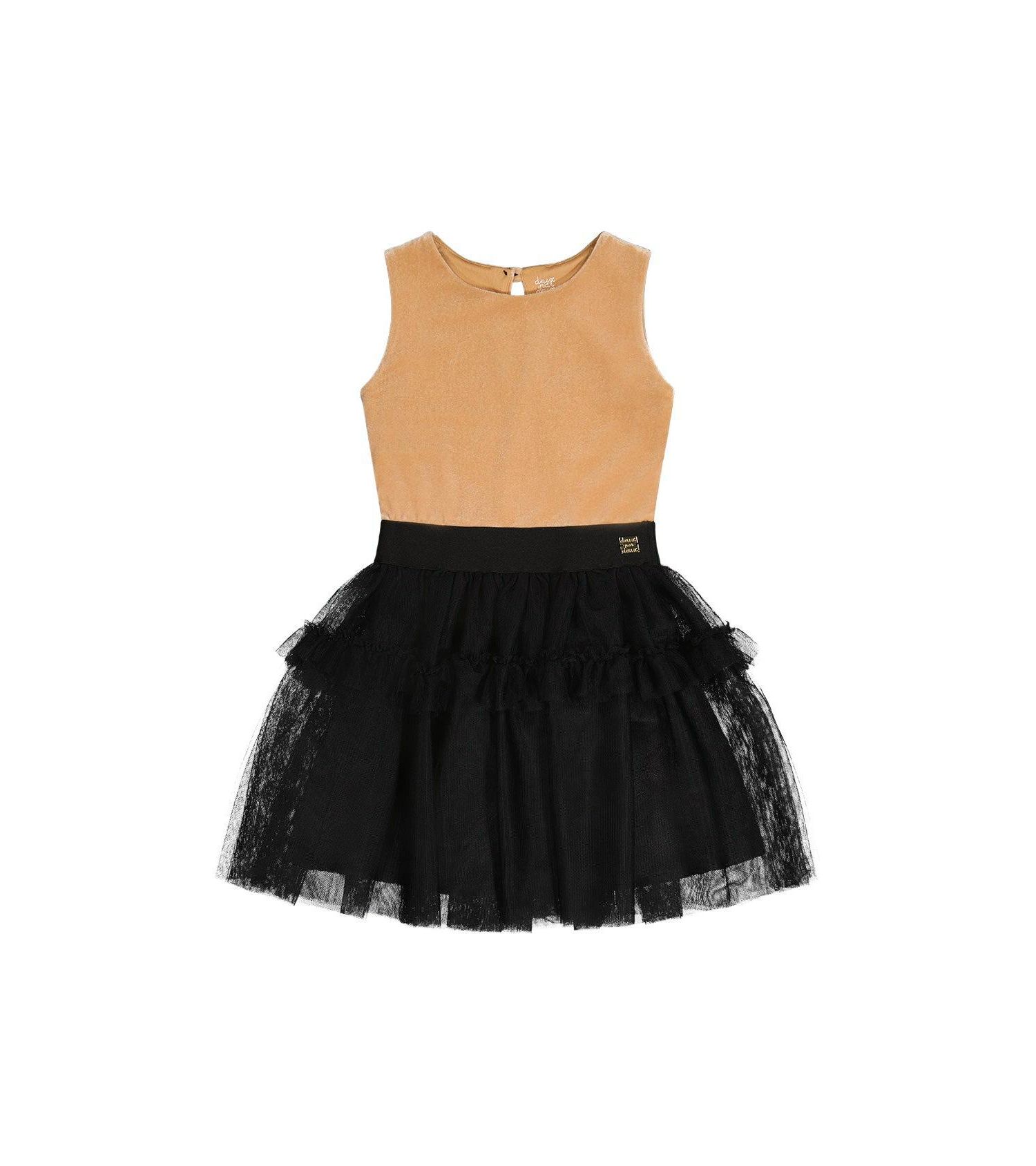 Little and Big Girl's (6-14) Bi-Material Sleeveless Dress