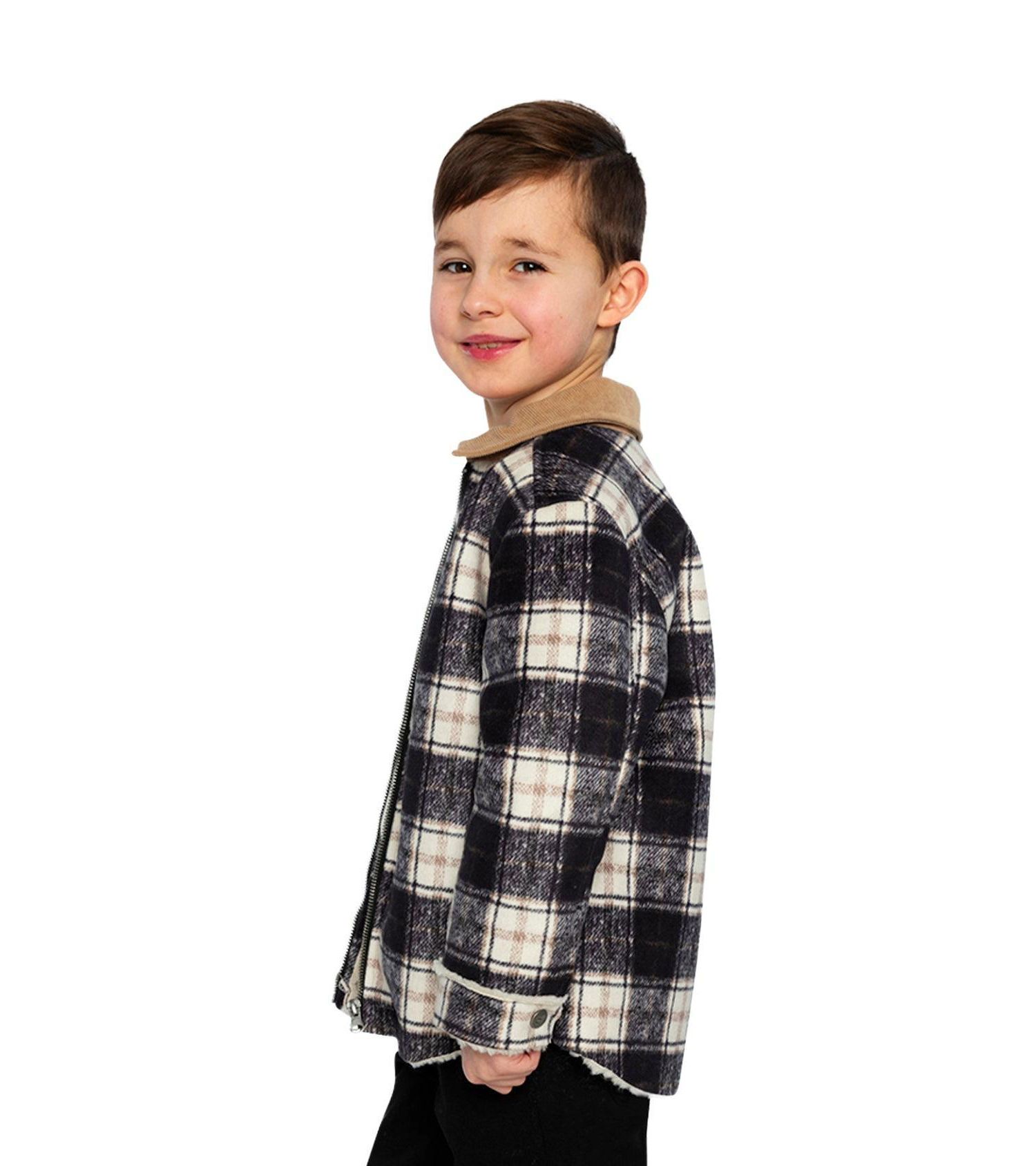 Little and Big Boy 6-12 Brushed Plaid Zipped Jacket