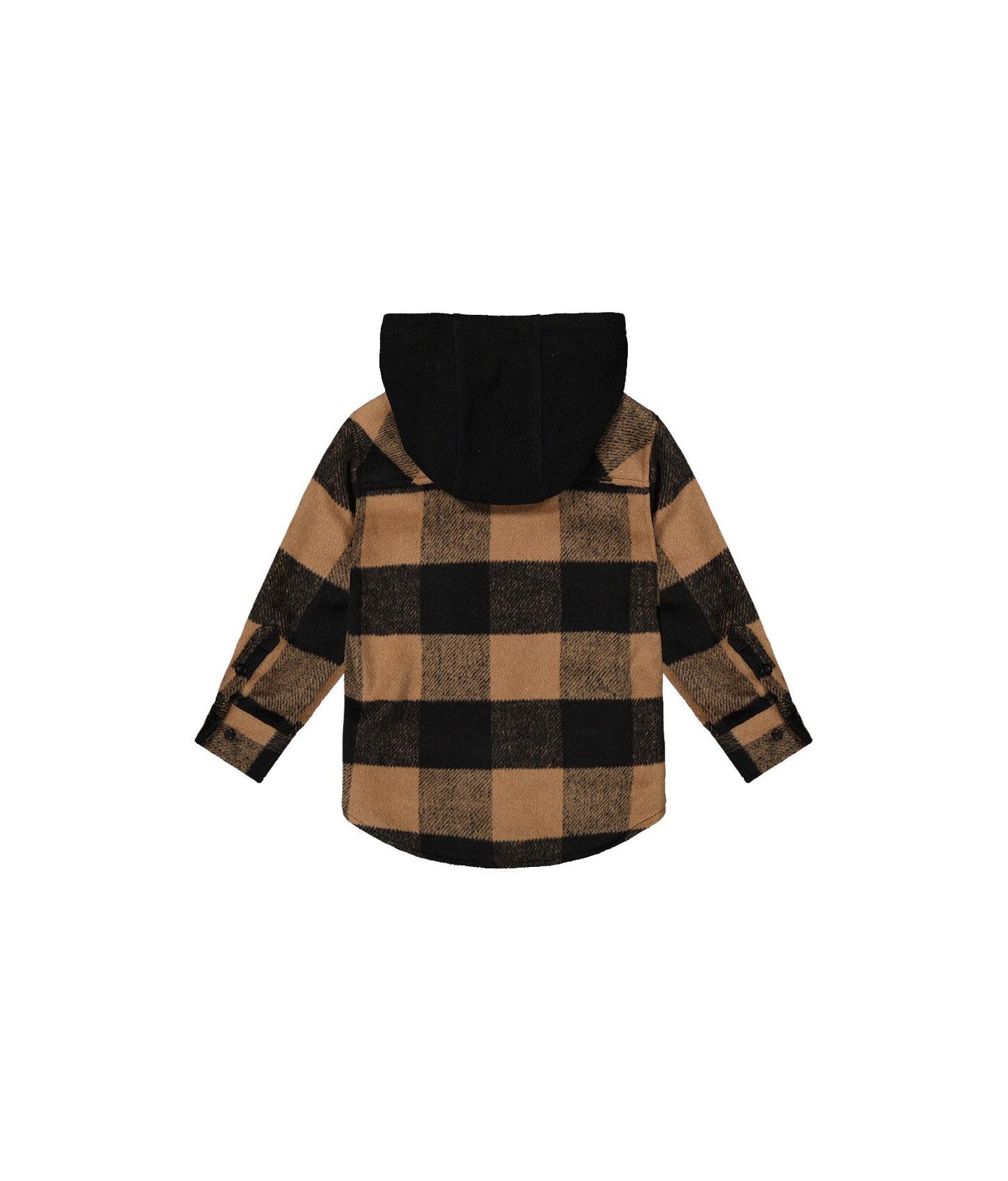 Рубашка Deux par Deux Flannel with Fleece Hood для мальчиков, цвет: Коричневый / Чёрный — фото 6