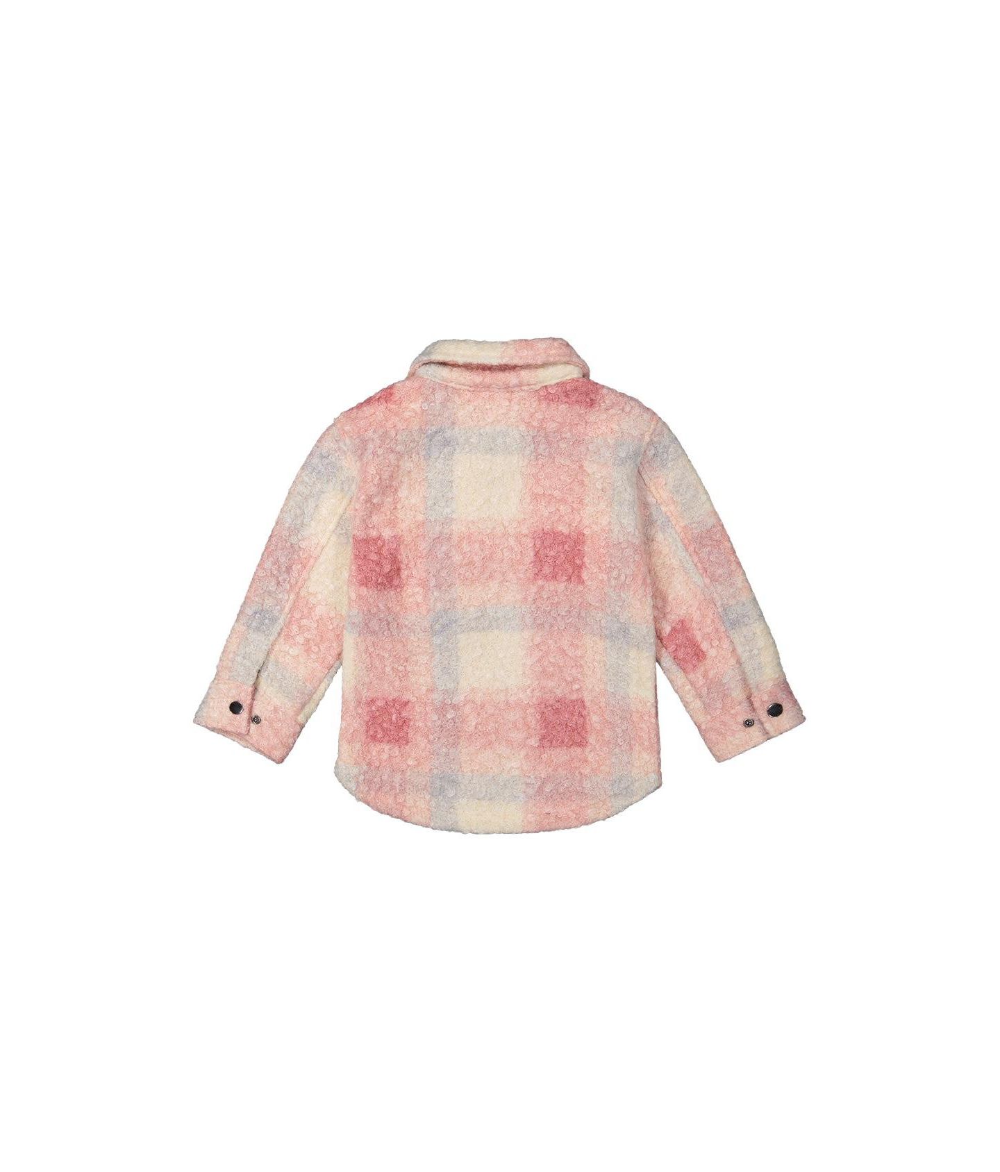 Рубашка Deux par Deux Zipped Plaid Overshirt with Chest Pockets для девочек, цвет: Бежевый / Розовый — фото 6