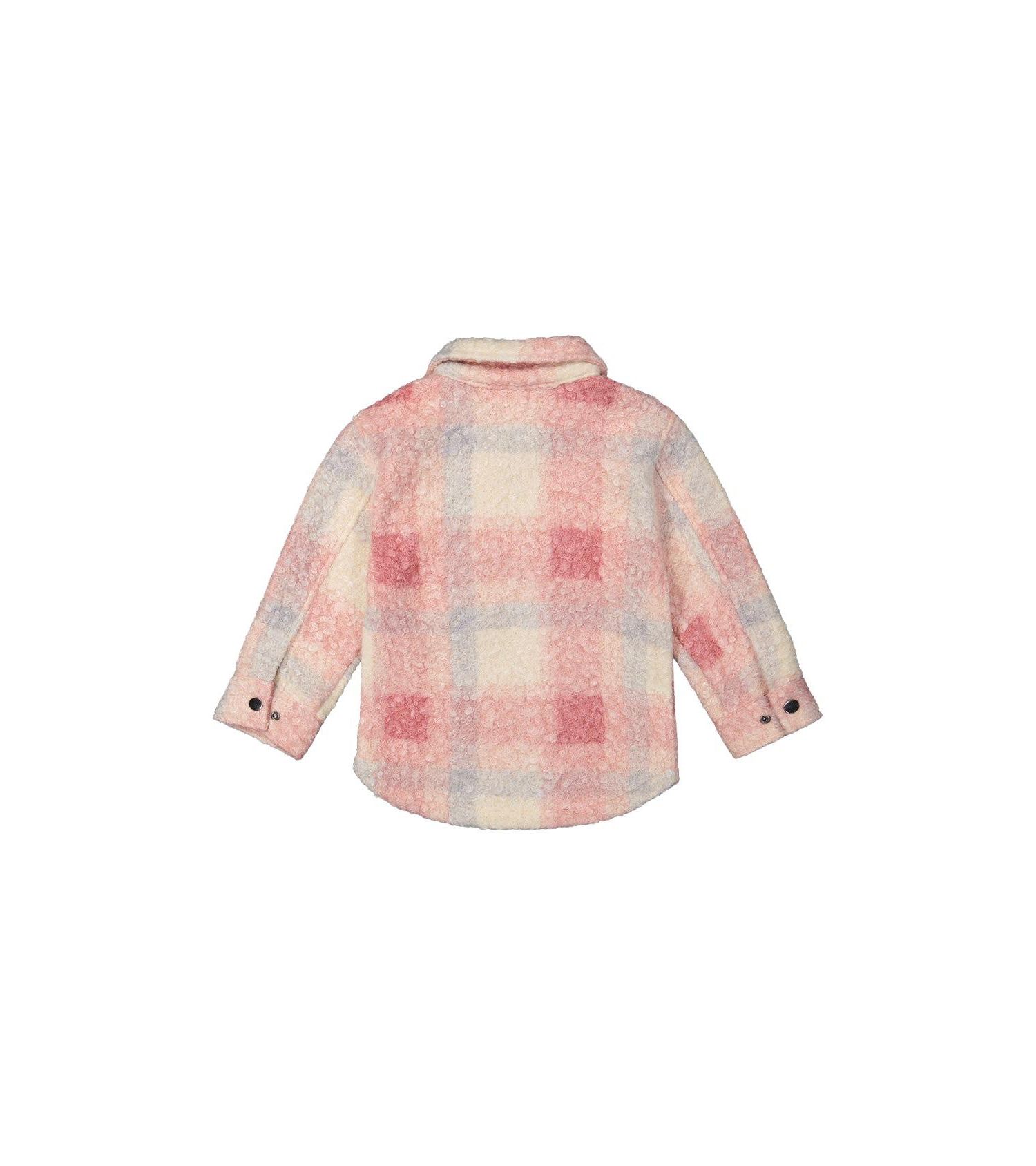 Big Girls Zipped Plaid Overshirt with Chest Pockets