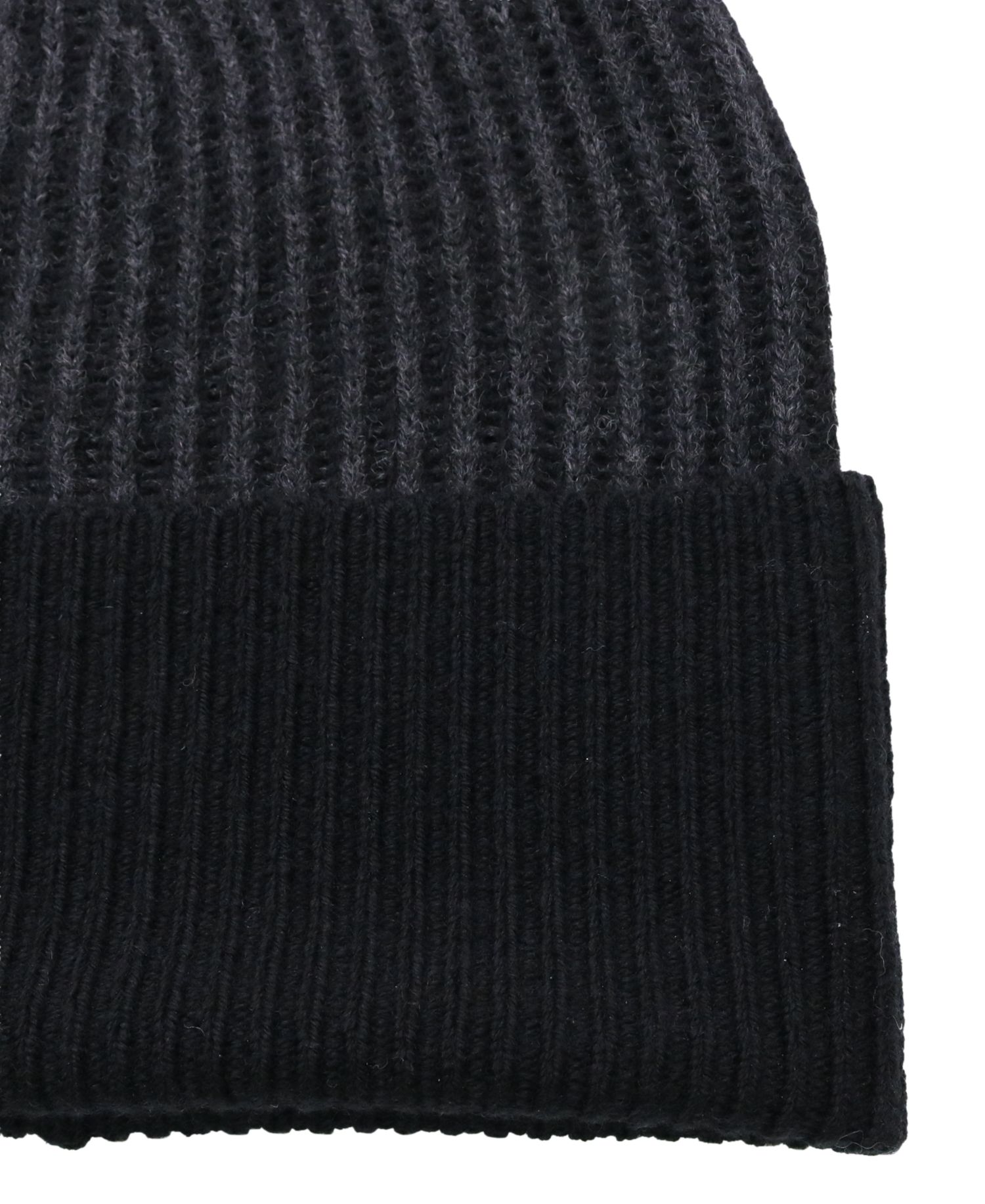 Men's Two-Tone Rib Cashmere Beanie