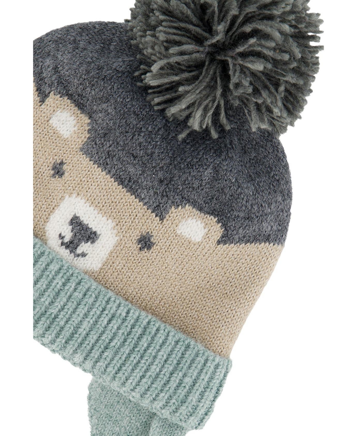 Deux par Deux Baby Boys (6-24)Winter Knit Hat with Teddy Bear Face and Ears