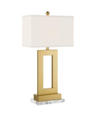 Marshall Modern Table Lamp with Clear Riser 30" Tall Oatmeal Rectangular Shade for Bedroom Living Room Bedside Nightstand Office