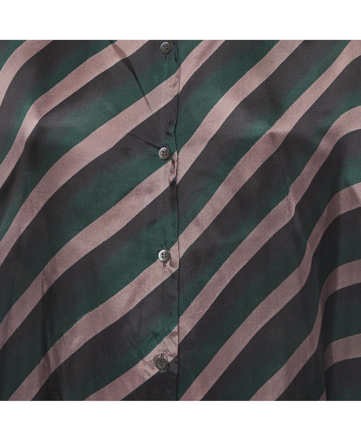 Pre-Owned Dries Van Noten Women's Oversized Diagonal Stripe Satin Shirt view 3 — MAYCSS fashion products