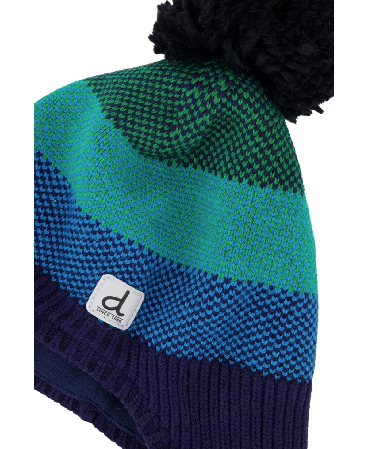 Deux par Deux Toddler Boy (2-4) Winter Peruvian with Pompom Knit Hat