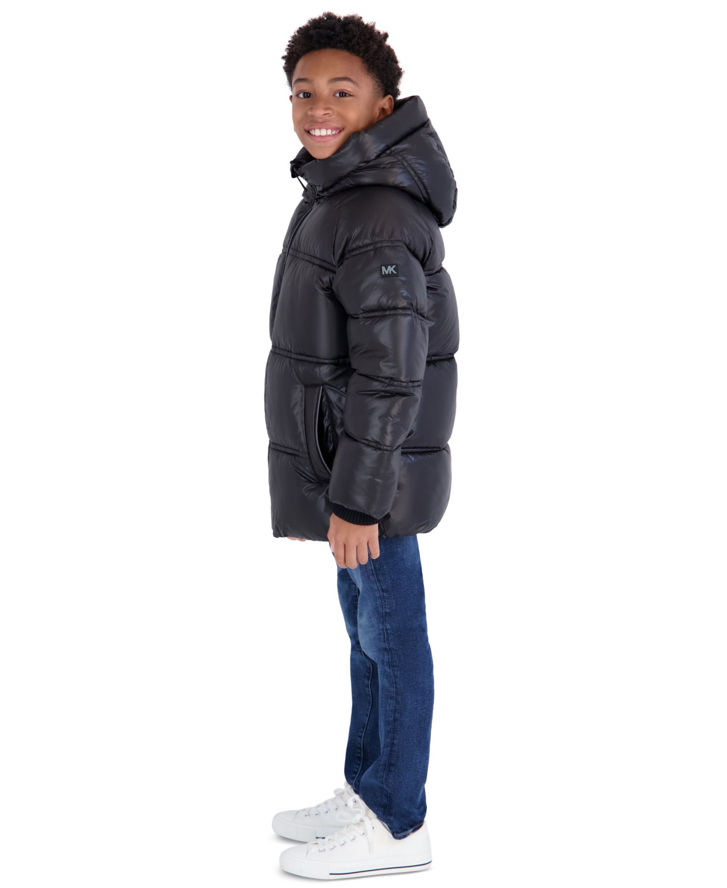 Куртка Michael Kors Heavyweight Shine Puffer Jacket для мальчиков-малышей, цвет: Чёрный — фото 3