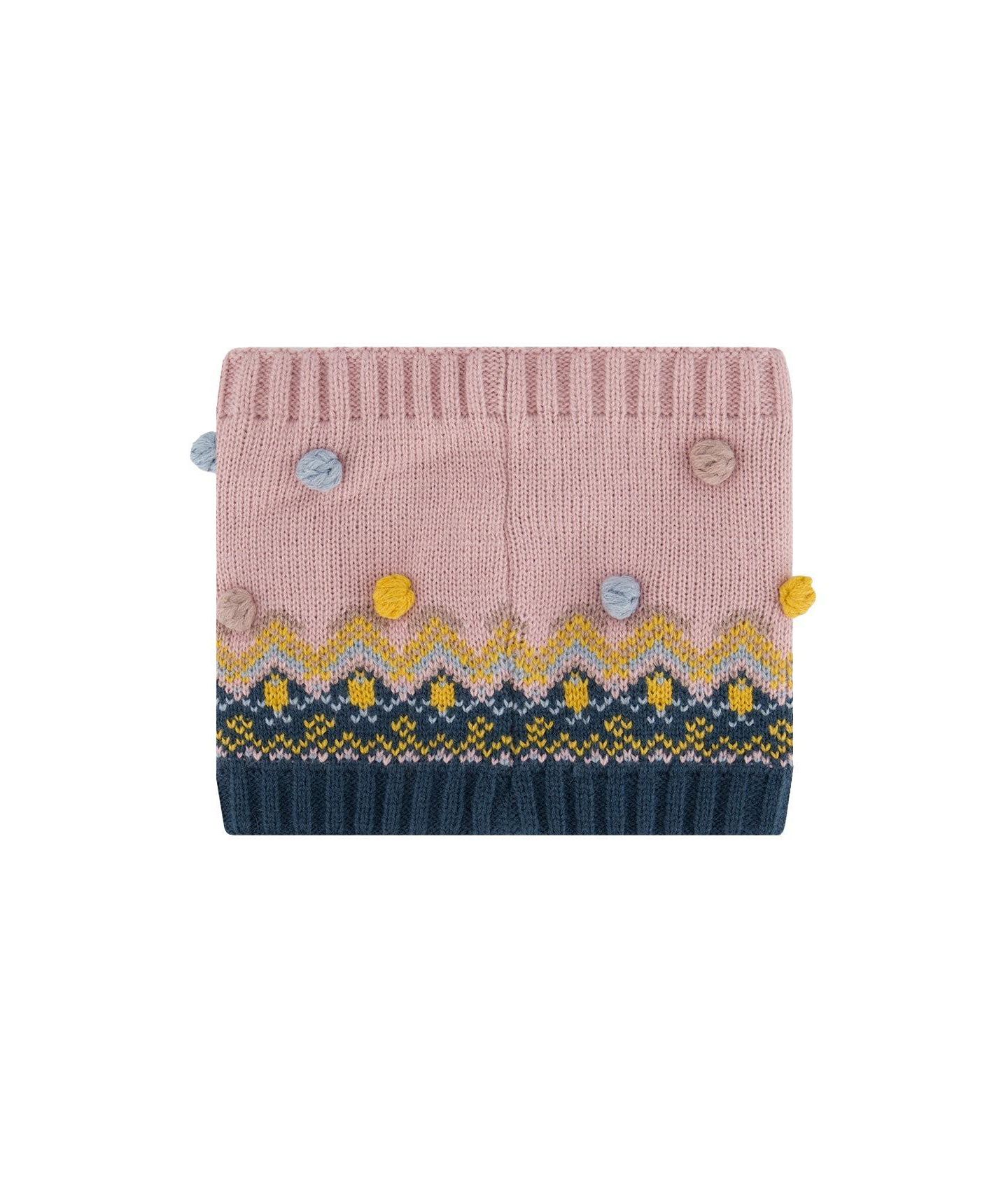 Deux par Deux Big Girl (7-12) Winter Knit Neckwarmer, цвет: Розовый / Синий — фото 3