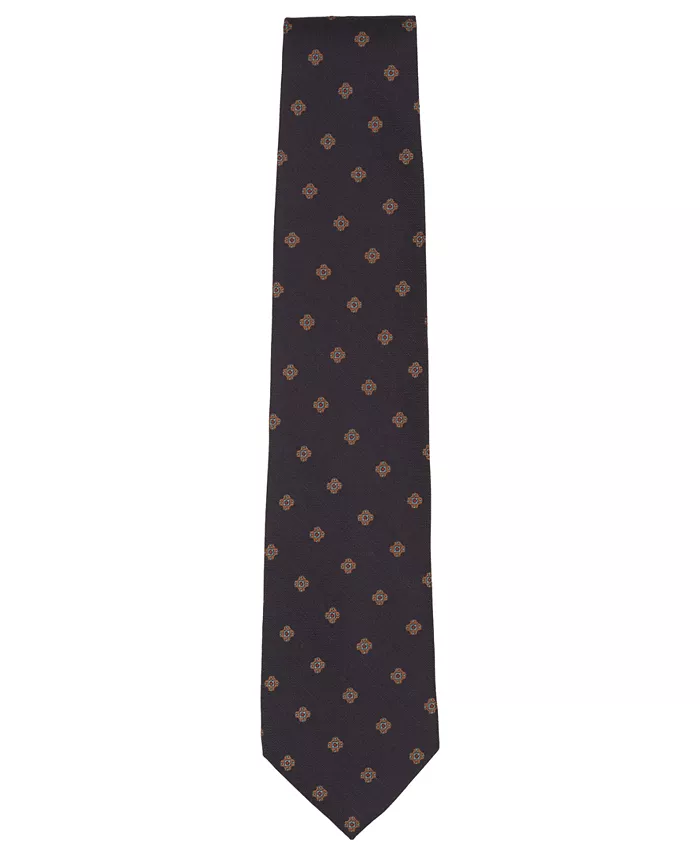 Men's Spaced Foulard Floral Pattern Classic Tie - thumbnail 2