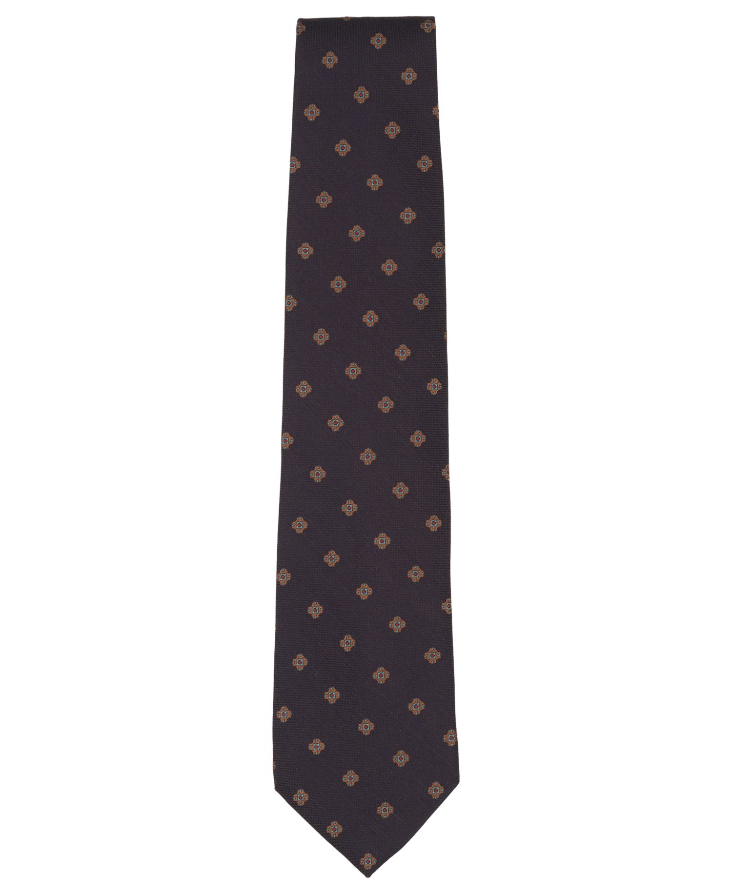 Men's Spaced Foulard Floral Pattern Classic Tie