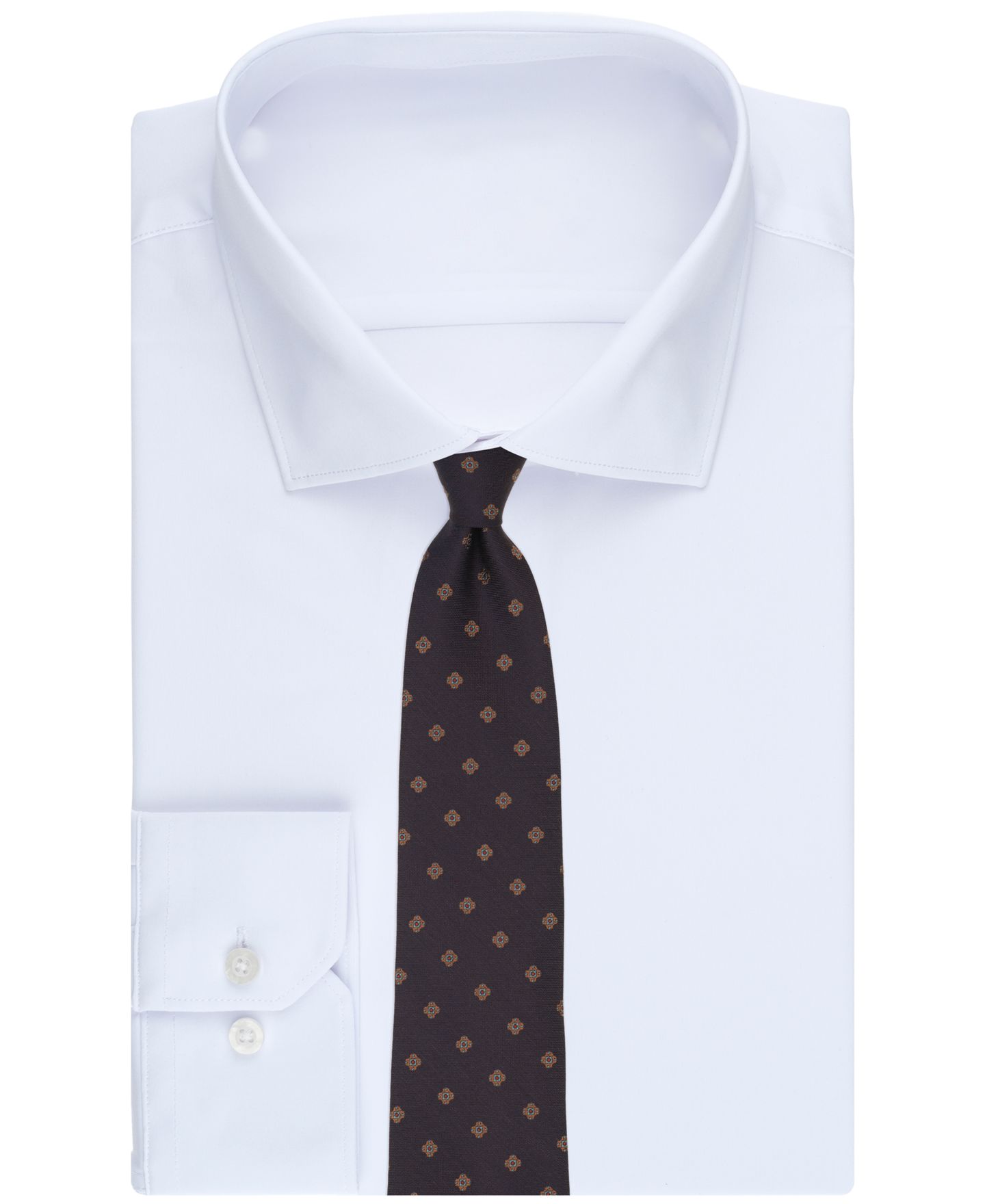 Мужской классический галстук Brooks Brothers с цветочным узором фуляр, цвет: Коричневый — фото 3