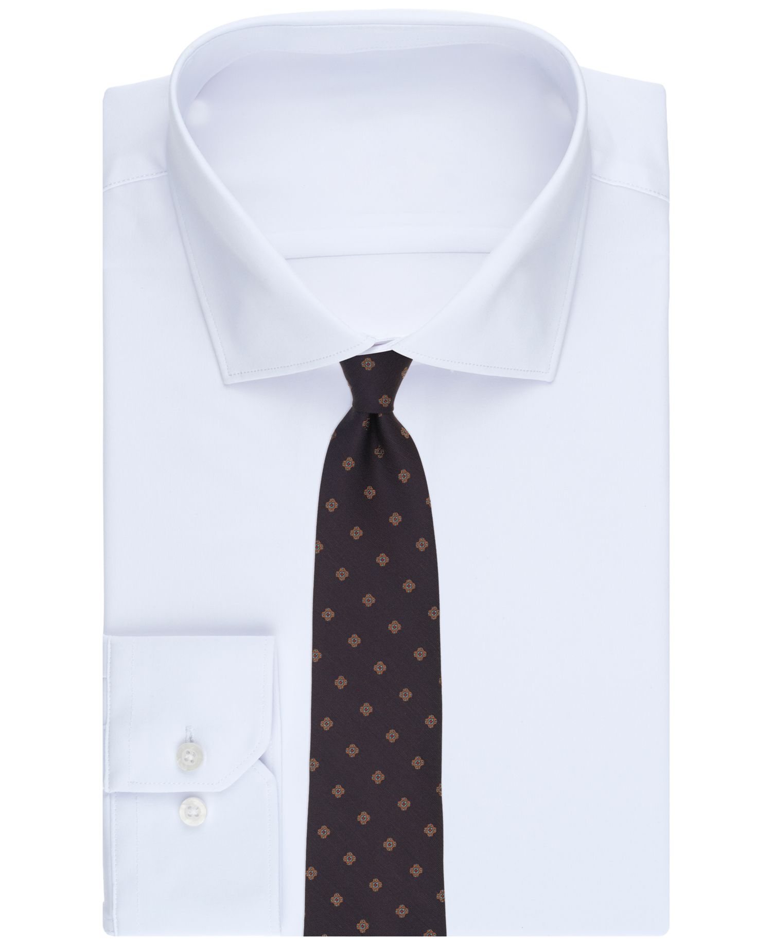 Men's Spaced Foulard Floral Pattern Classic Tie