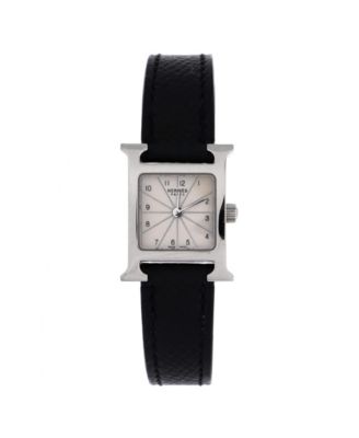Heure H Quartz Watch in Stainless Steel and Leather 17mm