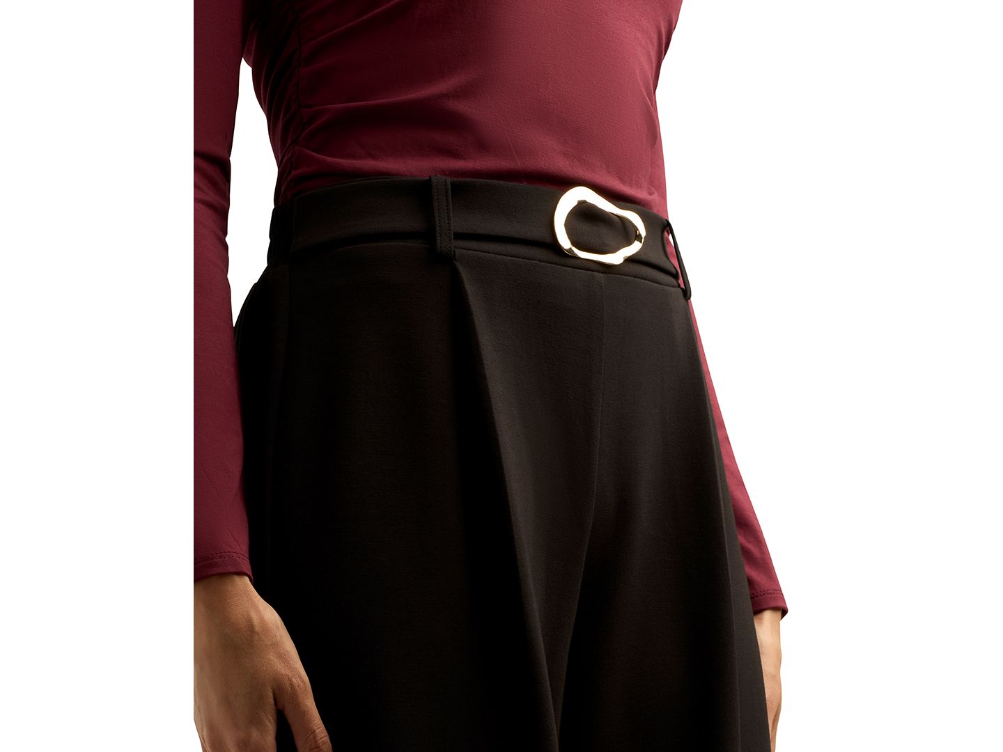 Женские брюки BCX Juniors' Mid-Rise Wide-Leg, цвет: Чёрный — фото 3