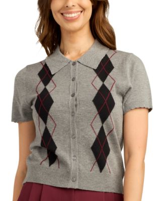 Juniors' Button-Front Sweater Cardigan