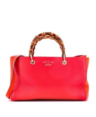Medium Bamboo Shopper Tote Leather