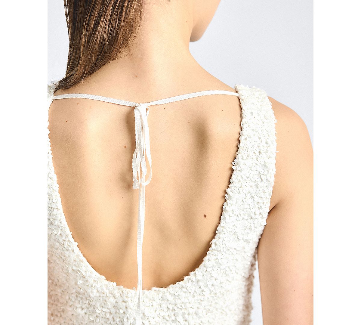 Derek Lam 10 Crosby Women's Ailani Paillette Boucle Scoop Neck Tank Dress view 3 — MAYCSS fashion products