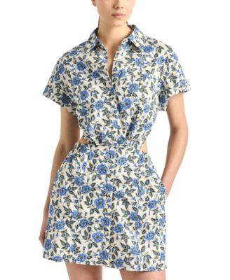 Women's Alba Printed Cotton Open Back Shirt Dress