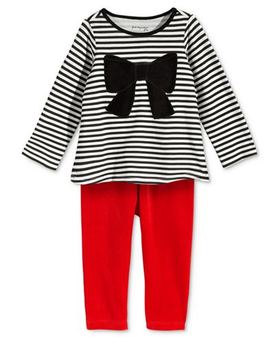 First Impressions Baby Girls' Bow T-Shirt & Velour Leggings, Only at Macy's