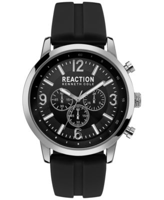 Kenneth Cole Reaction Men s Black Silicone Strap Watch 44mm 10030929 Macy s