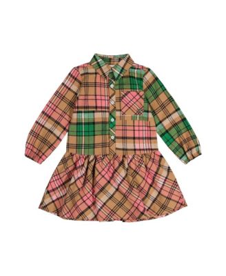 Little and Big Girl (6Y - 12Y) Shirt Plaid Dress