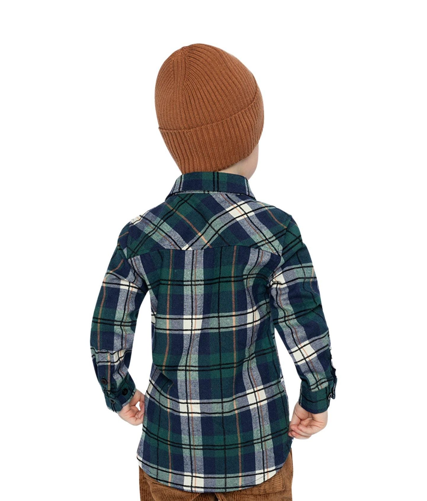 Рубашка Deux par Deux Plaid Shirt для мальчиков, цвет: Синий / Зелёный — фото 6