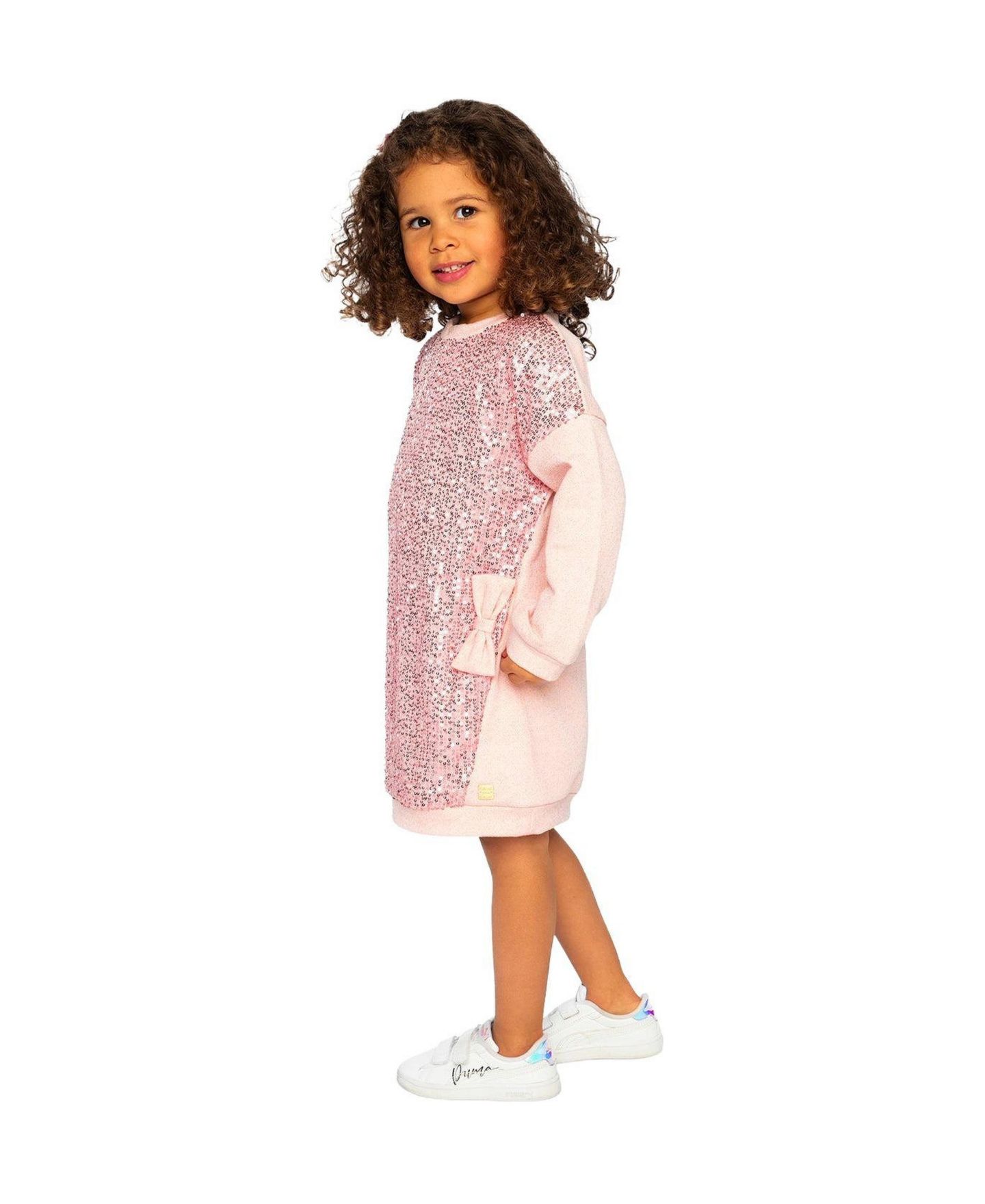 Платье Deux par Deux Sweatshirt Dress для девочек, цвет: Пыльный розовый — фото 3