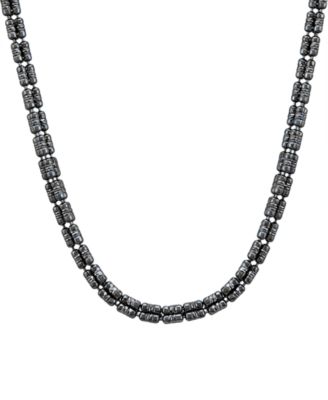 Men's 3-Row Black Ice Chain Necklace in Sterling Silver