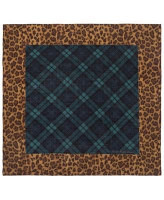 Plaid Animal Small Square Scarf