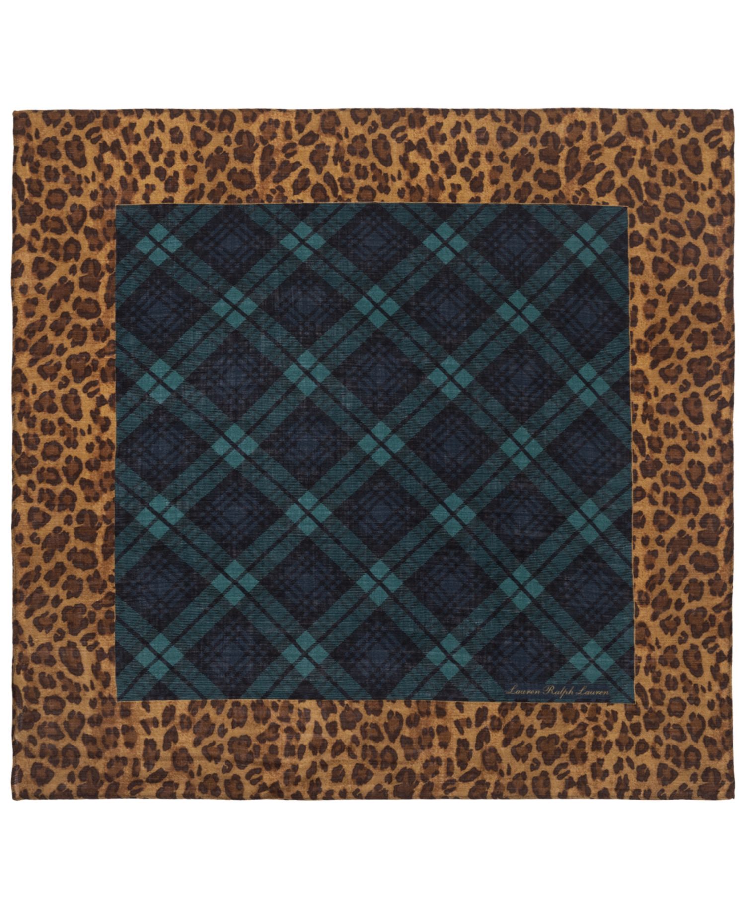 Plaid Animal Small Square Scarf