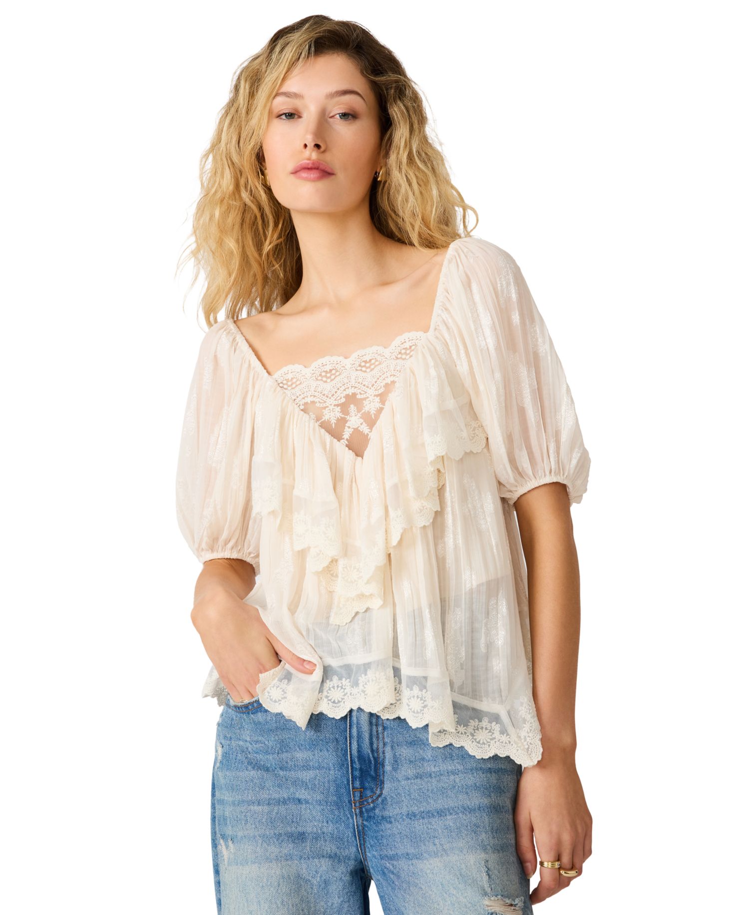 Women's Vickie V-Neck Half-Sleeve Top