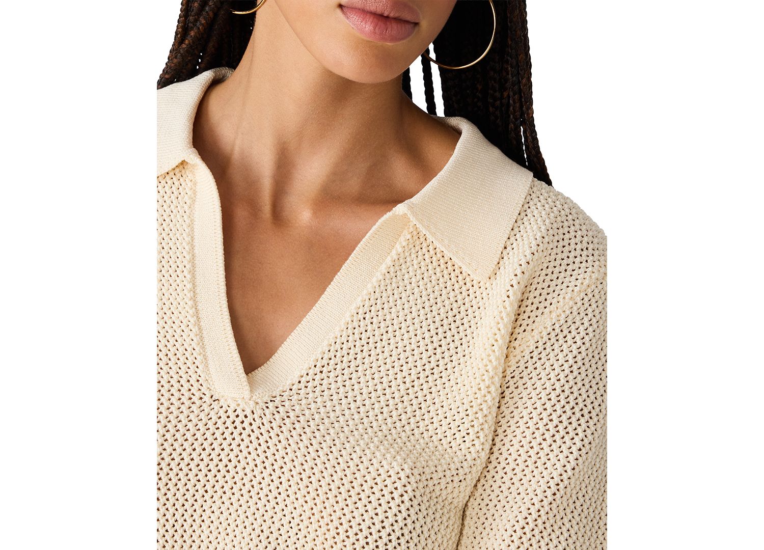 Women's Lark Collared V-Neck Sweater Top