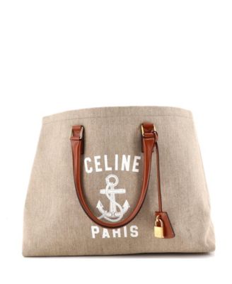 St. Tropez Horizontal Cabas Tote Canvas with Leather