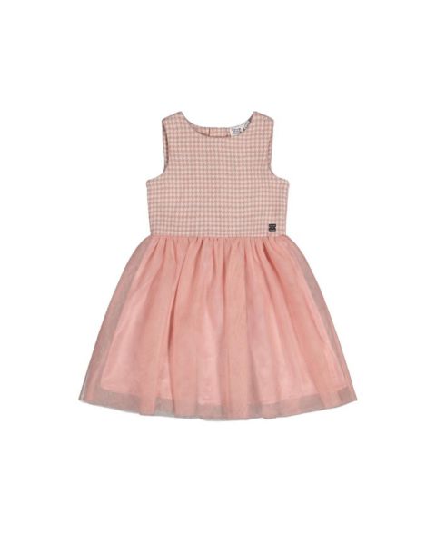 Платье Deux par Deux Bi-Material Sleeveless Dress Houndstooth для девочек, цвет: Гусиная лапка розовый