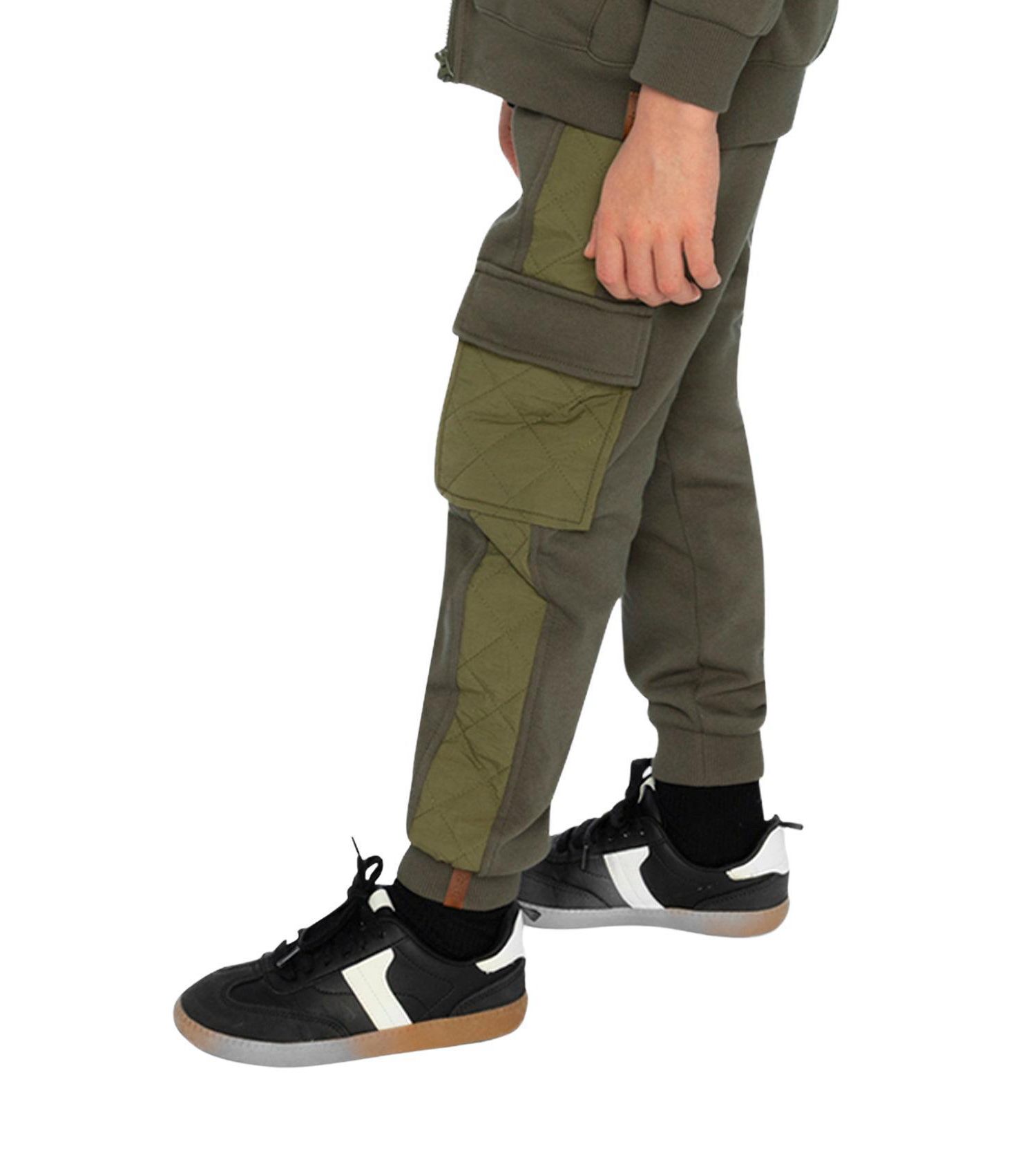 Little and Big Boy 6 - 12 Fleece Bi-Material Sweatpants with Pockets