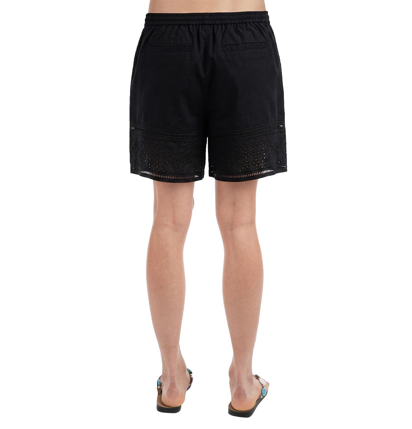 Женские шорты ELLE Collection Lace Inset Short, цвет: Чёрный — фото 3