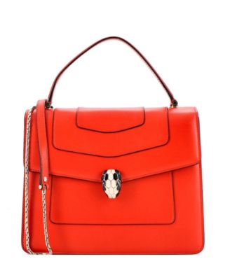 Medium Serpenti Forever Top Handle Bag Leather