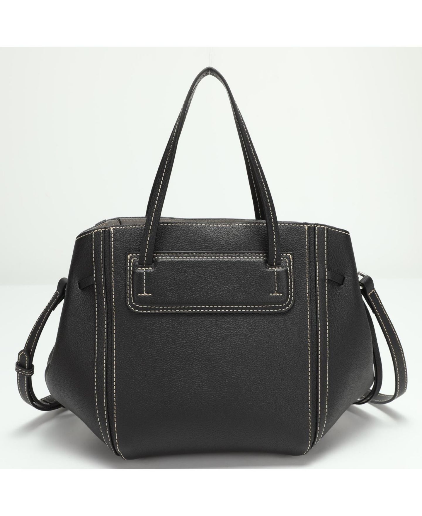 Женские сумки SUSU Hadley Leather Tote Bag Structured Shoulder Purse Minimalist Convertible Crossbody with Top Handles, цвет: Чёрный — фото 7