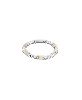 Two-Tone Metal Alloy Marfil Beads Bracelet
