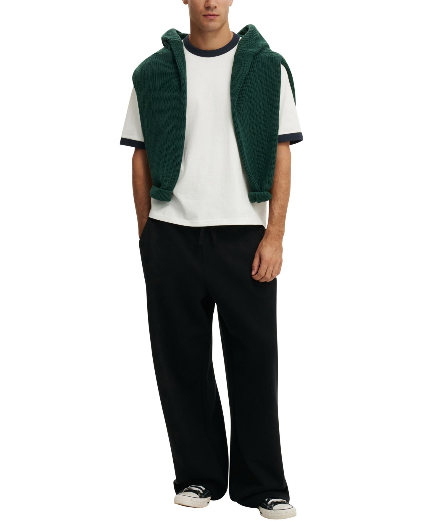 Мужские брюки COTTON ON Super Baggy Track Pants, цвет: Чёрный — фото 2