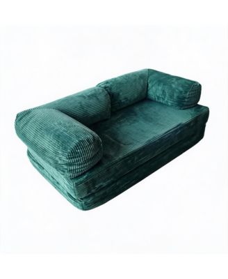 4-in-1 Convertible Folding Sofa Bed, Corduroy Floor Sofa Bed, Frame-Free Floor Lounger with Foam Backrest-Perfect for the Living Room and Bedroom