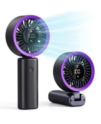 Handheld Portable Fan LED Digital Display 100 Speed Foldable Travel Fan