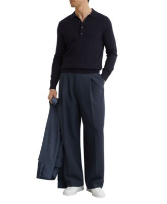 Men's Greyson Merino Wool Wide-Rib Polo Shirt