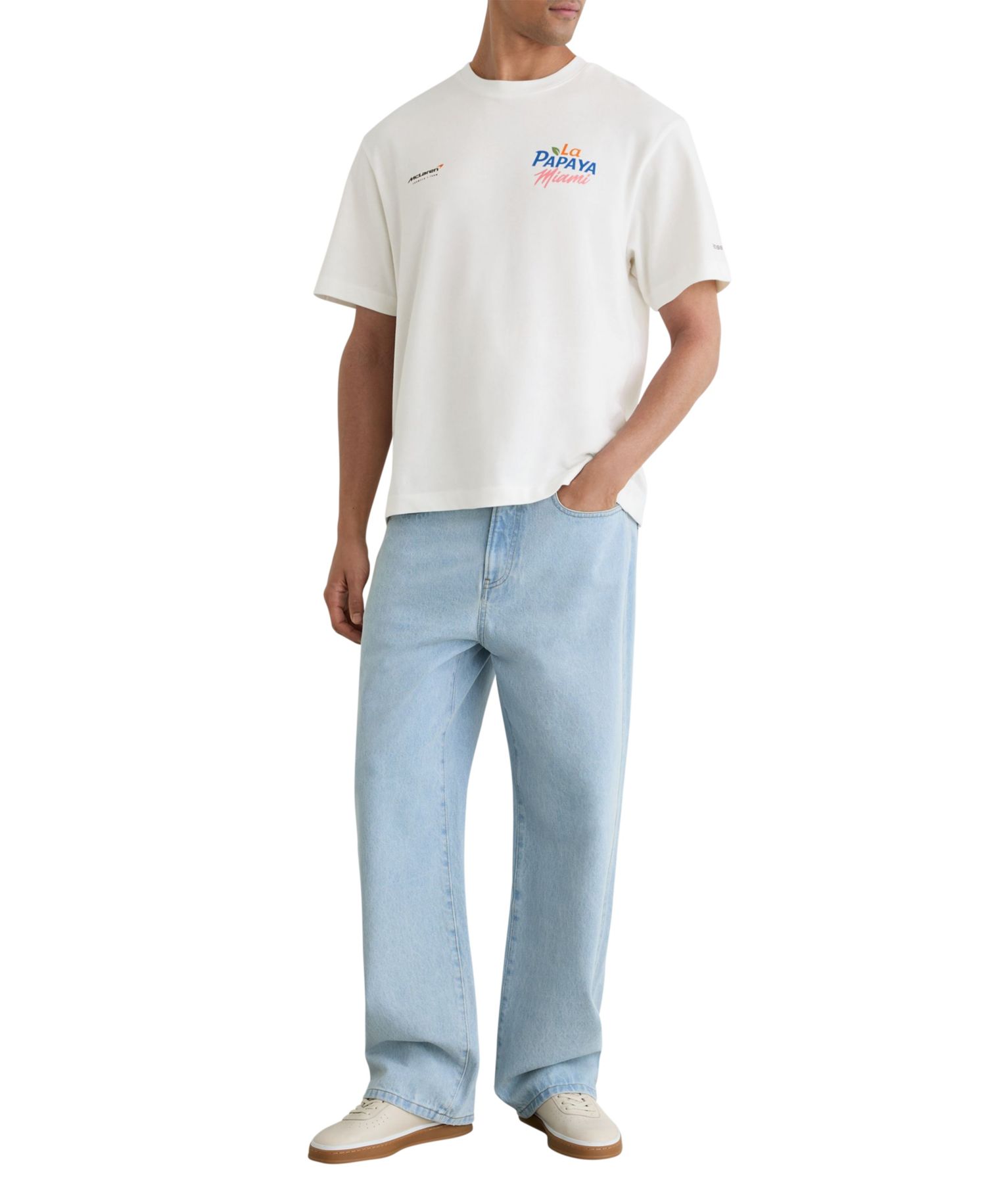 Men's La Papaya McLaren Racing Miami Papaya-Print Unisex-Fit T-Shirt