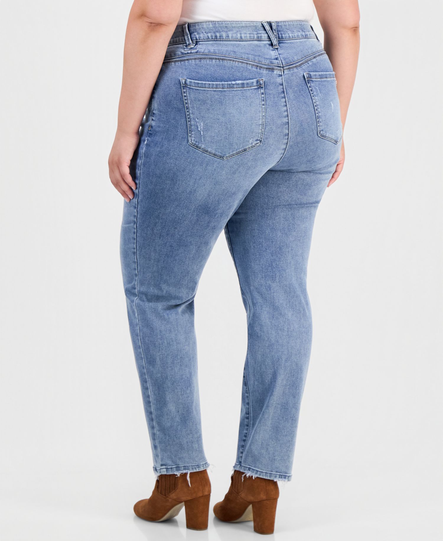 Trendy Plus Size AbSolution High-Rise Slim Straight-Leg Jeans