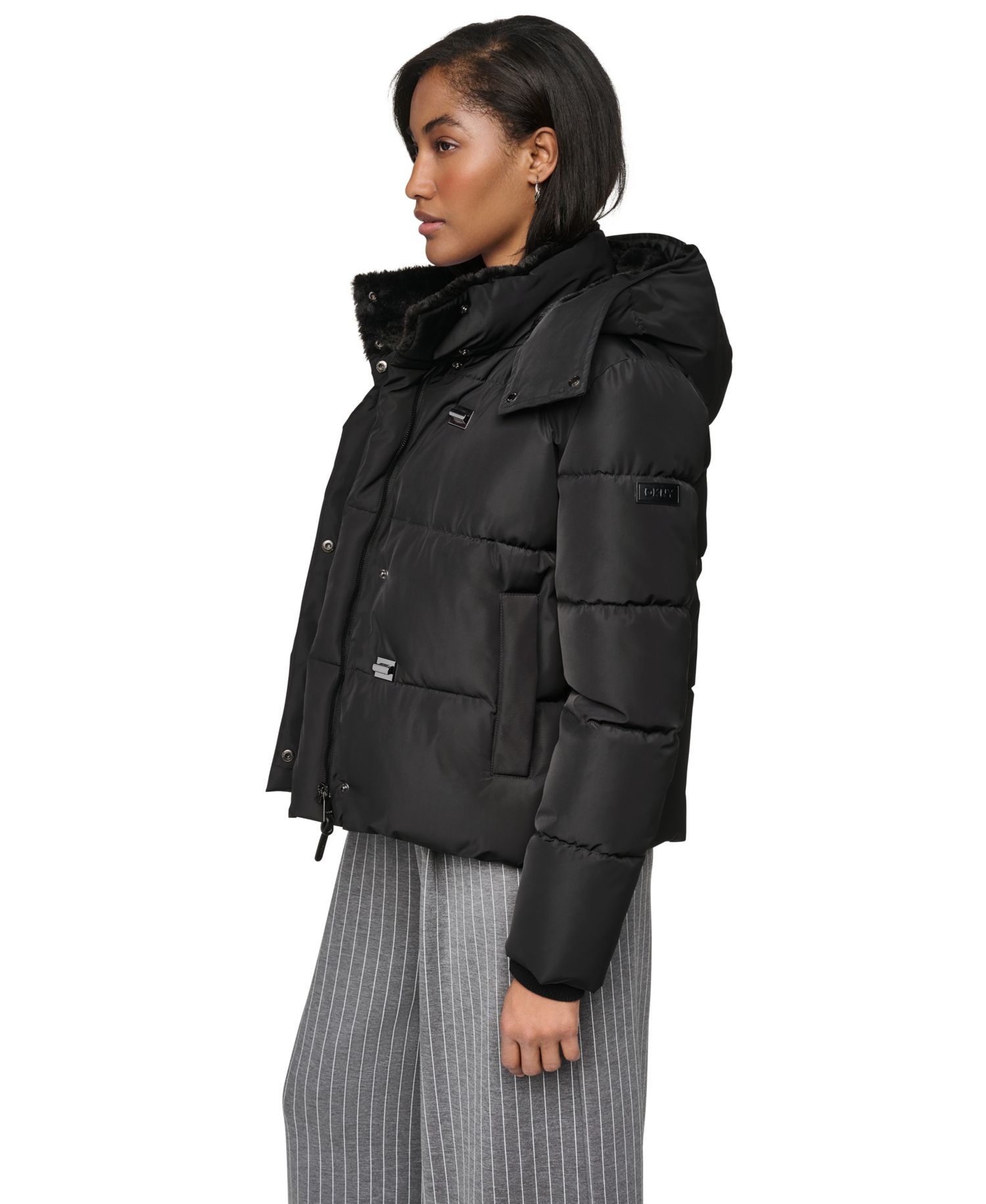 Women's Short Toggle Stand Collar Puffer Coat